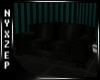 Tealish Black 8p Couch