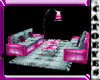 Pink gray sofa set & rug