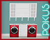 Red Washer Dryer Cabinet