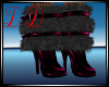 Black Fur Boots Pink