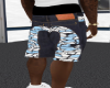 Blue Camo Evisu Shorts