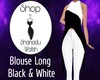 Blouse Long Black White