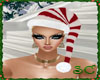 SC  HAT WHITE&RED XMAS 