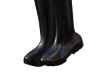 black plastic boots