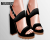 Blk Sandals Heels