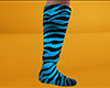Teal Tiger Stripe Socks TALL (M)