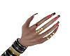 Red Black Gold Nails