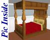 Oak Red Four Poster Bed