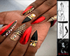 Ts Red & Black Nails 6.5