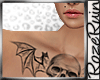 R|Bat Skull Chest Tattoo