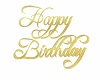 Gold Happy Birthday Sign