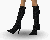 black leather knee boots