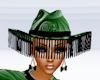 Green/Black fringe hat