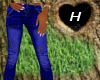 HeBlue cheetah pants