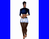 Blue Plaid Skirt Set-XP