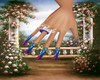 blue flower nails
