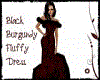 Black Burgundy Fur Dress