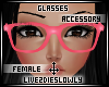 .L. Pink Geeky Glasses