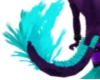 Teal and purple tail