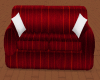 Red Silk Couch w/pillows