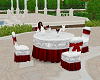 red &white wedding table