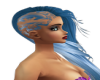 Evil skull hair blue