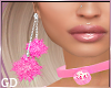 Pink Fur Earrings