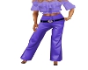 purple trousers only