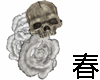 840Skull Rose W白玫瑰