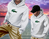 Lacoste White Hoodie OS
