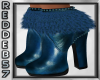Blue Fur Blue Gem Boots