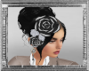 W| Black Hair Flowers