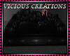 {CV} Black Leather Couch