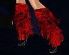 J* fur boots shoes red