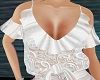 GR~Frilly White Tied Top