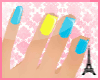 KK Blue&Yellow Nails