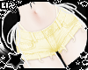 . yellow denim shorts