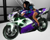 Purp bike with poses