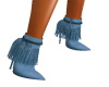 Blue Tassle ankle boots
