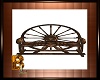 Kicken wagon wheel bench