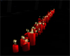 long line of red candles