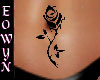 *E* rose belly tattoo
