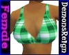 Green Plaid Bikini Top