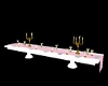 pink white recep table