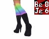 Rainbow Socks High Heels