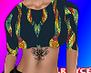 Navy/Colorful Tattoo Top