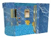 blue marble & gold bath