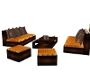 DOUBLE SOFA SET BROWN