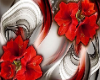 B/W WAVY RED FLOWER GOWN