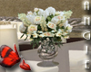 Cream Floral Silver Vase